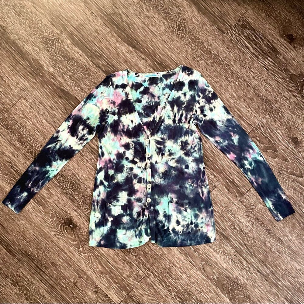 Silver! Charm tie dye cardigan